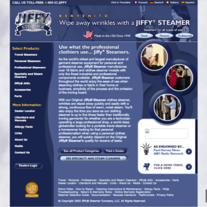2002 Jiffy Steamer Website Screenshot